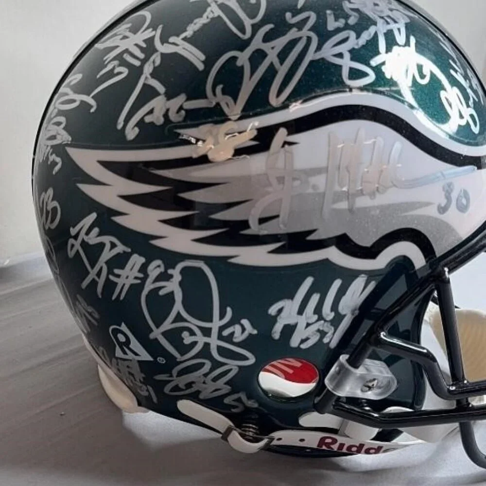 Philadelphia Eagles Signed Full Size Authentic Riddell NFL Football Helmet 2002 - Picture 9 of 12